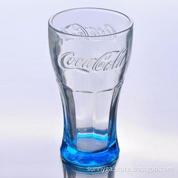 Glass Mug with Color Bottom, Suitable for Promotional Purposes